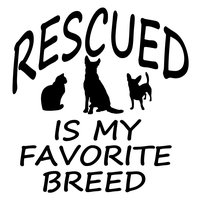 Pet Rescue Vinyl Decal ' Rescued Is My Favorite Breed '