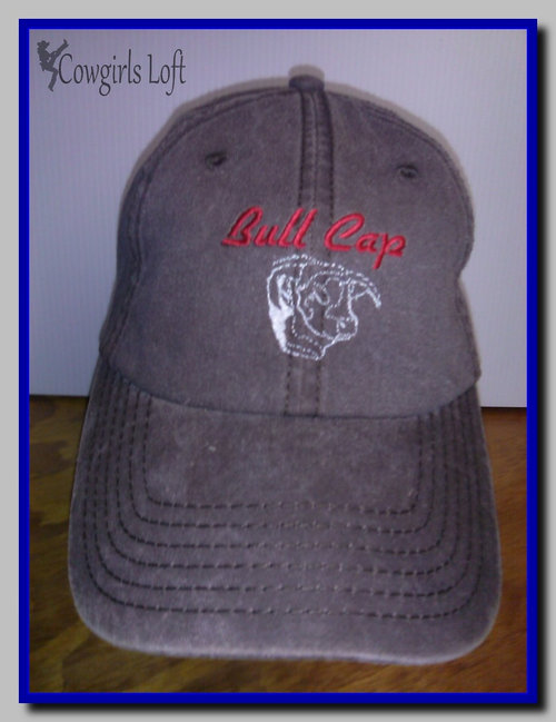 Embroidered Brown Cap BULL CAP w Bull Head