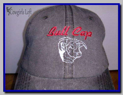 Embroidered Brown Cap BULL CAP w Bull Head front